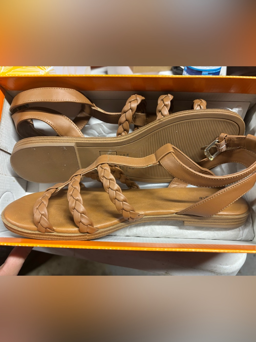Braided Strappy Tan Women's Sandals